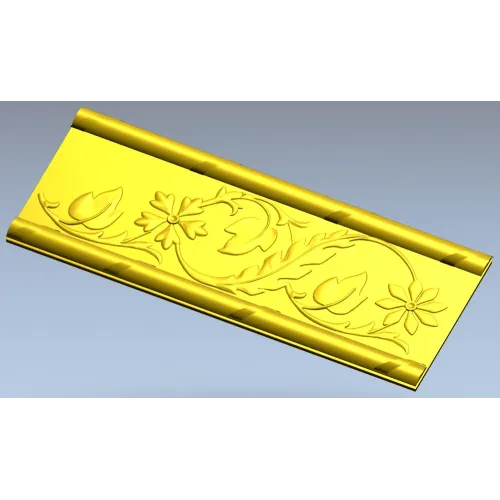 Floral Scroll Baguette - STL 3D model for CNC