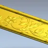 Floral Scroll Baguette - STL 3D model for CNC