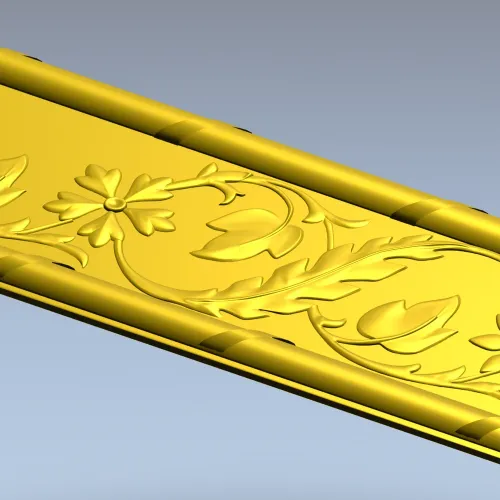 Floral Scroll Baguette - STL 3D model for CNC