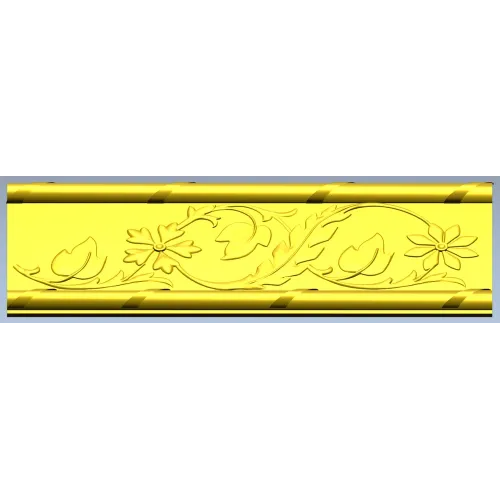 Floral Scroll Baguette - STL 3D model for CNC