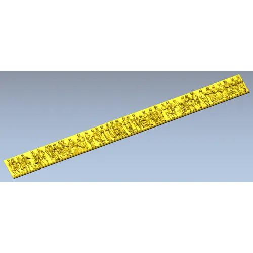 Processional Figures Baguette - detailed bas-relief STL for CNC