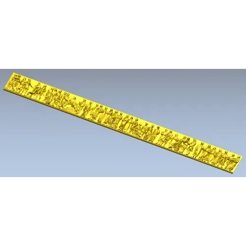 Processional Figures Baguette - detailed bas-relief STL for CNC
