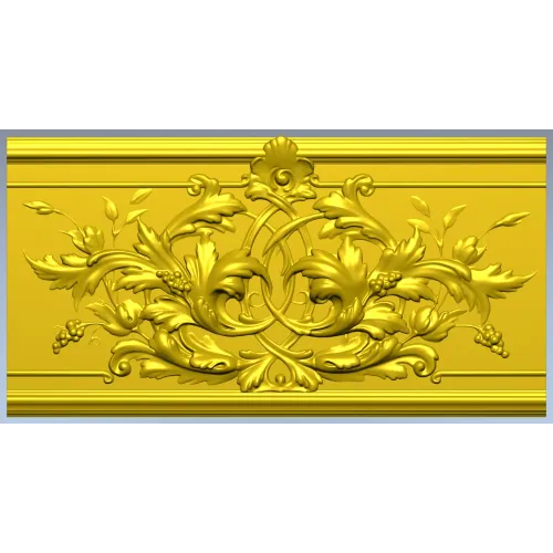 Ornate Acanthus Baguette STL 3D Model for CNC