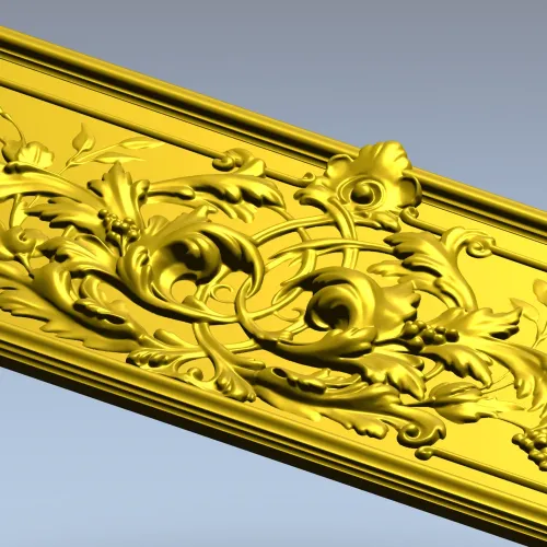 Ornate Acanthus Baguette STL 3D Model for CNC