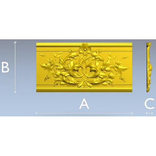 Ornate Acanthus Baguette STL 3D Model for CNC