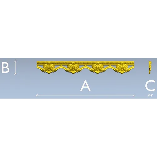 Rococo Floral Baguette STL for CNC