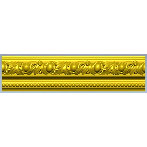 Резной багет с акантовыми медальонами - stl модель для ЧПУ