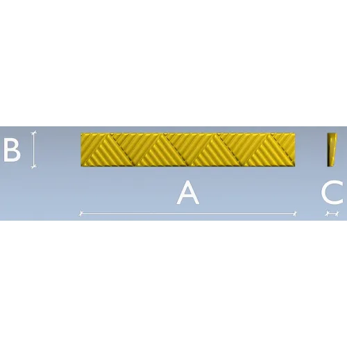 Chevron baguette - decorative 3D STL model for CNC routing