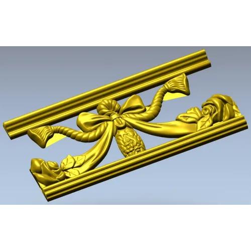 Резной багет с бантом и розами - STL для ЧПУ