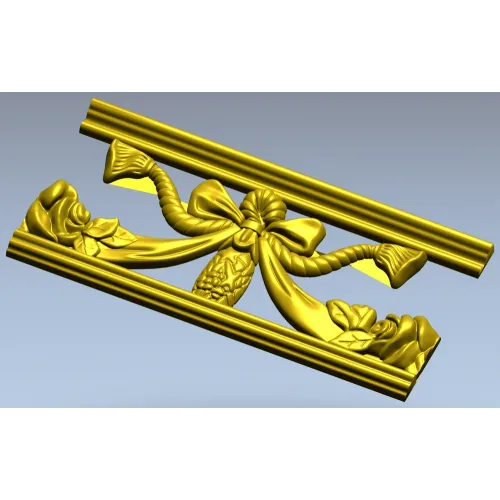 Резной багет с бантом и розами - STL для ЧПУ