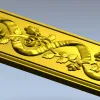 Декоративный багет с лентой и розами - 3D модель STL для ЧПУ
