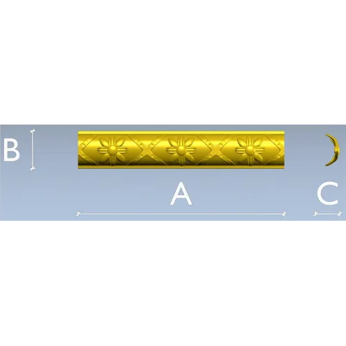 Daisy Arc Baguette - STL 3D model for CNC carving