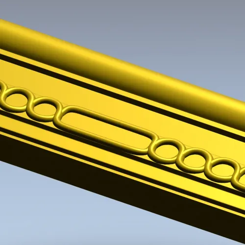 Багетный профиль с овальными медальонами - STL 3D модель для ЧПУ
