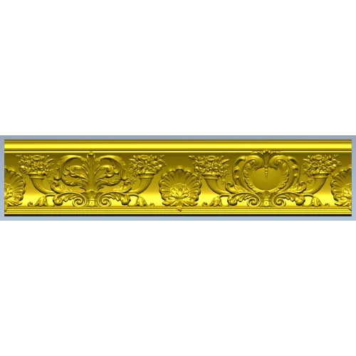 Baroque Acanthus Baguette STL for CNC