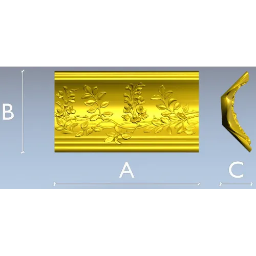 Багет с растительным рельефом - 3D модель STL для ЧПУ