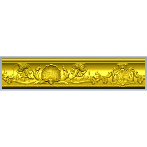 Seashell & Acanthus Baguette - STL 3D model for CNC