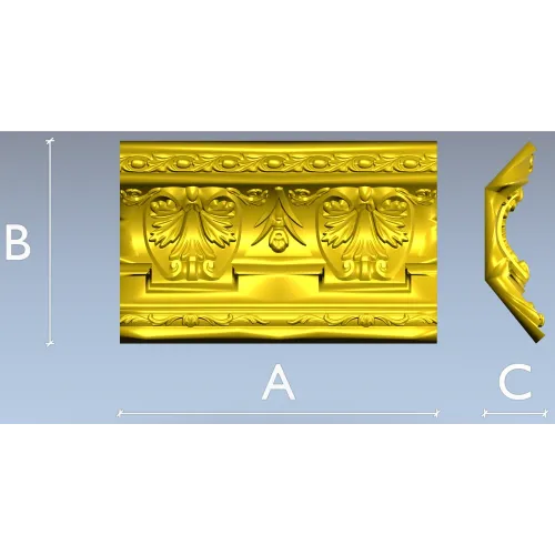 Ornate Acanthus Baguette STL for CNC