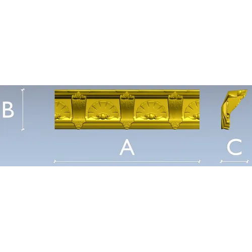 Багет с раковинным орнаментом - 3D модель STL для ЧПУ