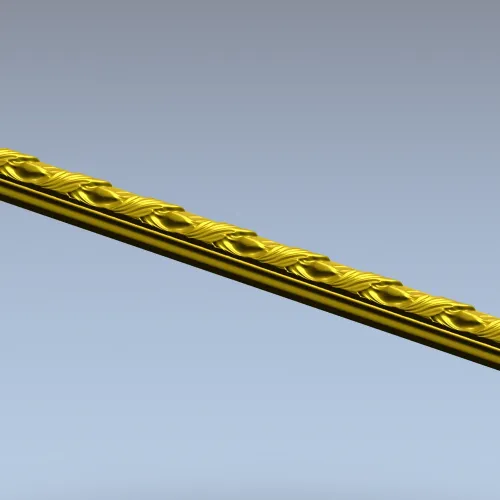 Декоративный багет с растительным орнаментом - 3D модель STL для ЧПУ
