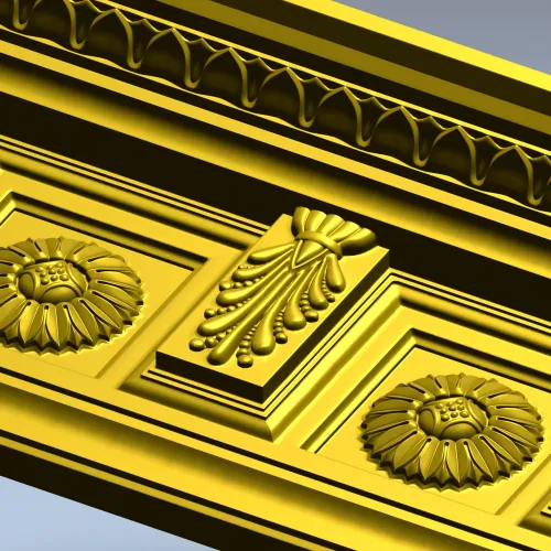 Классический резной багет с розетками - STL модель для ЧПУ