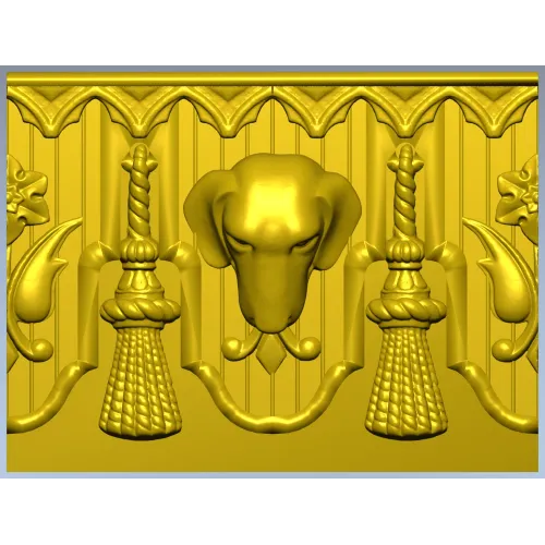 Классический багет с геральдической головой собаки - STL для ЧПУ