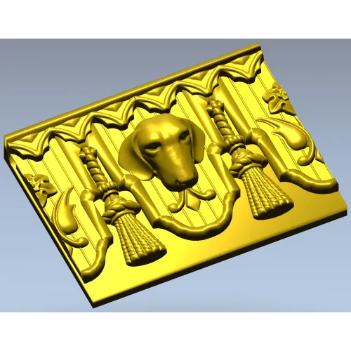 Классический багет с геральдической головой собаки - STL для ЧПУ