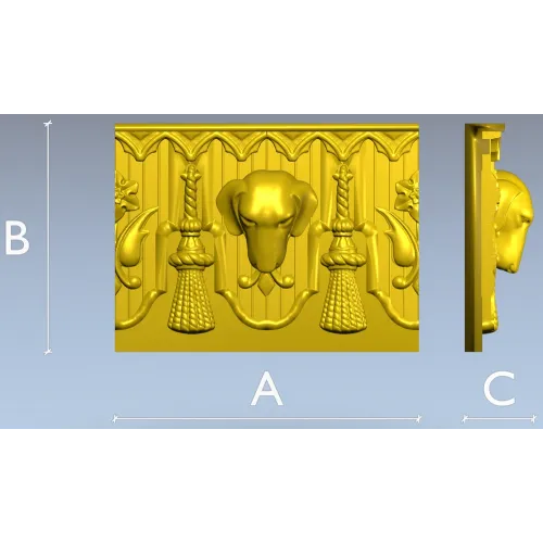 Классический багет с геральдической головой собаки - STL для ЧПУ