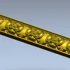 Floral Rosette Baguette STL for CNC