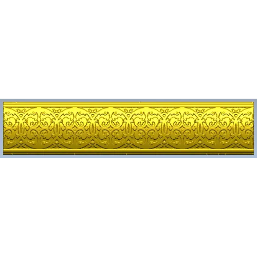Ornate Fleuron Scroll Baguette - STL 3D model for CNC milling