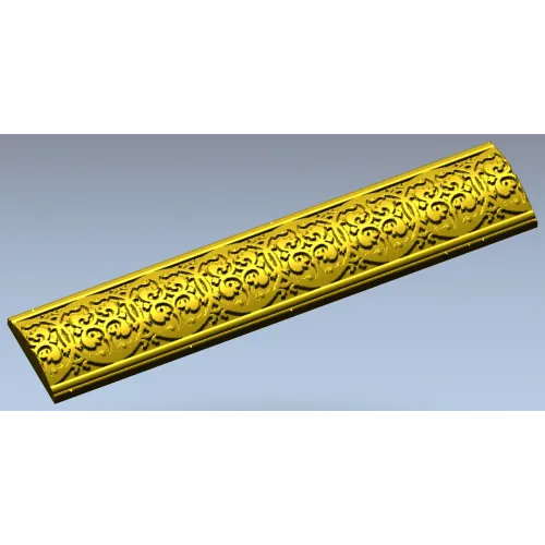 Ornate Fleuron Scroll Baguette - STL 3D model for CNC milling