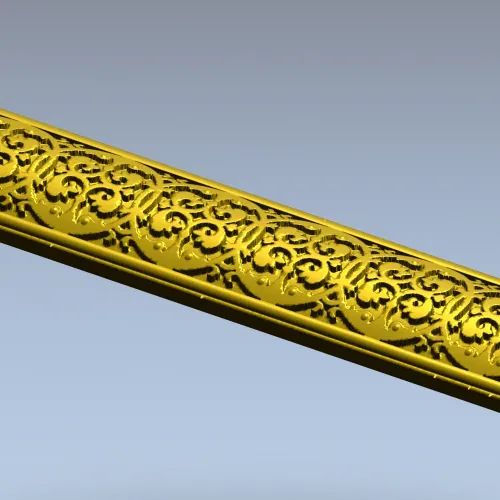 Ornate Fleuron Scroll Baguette - STL 3D model for CNC milling