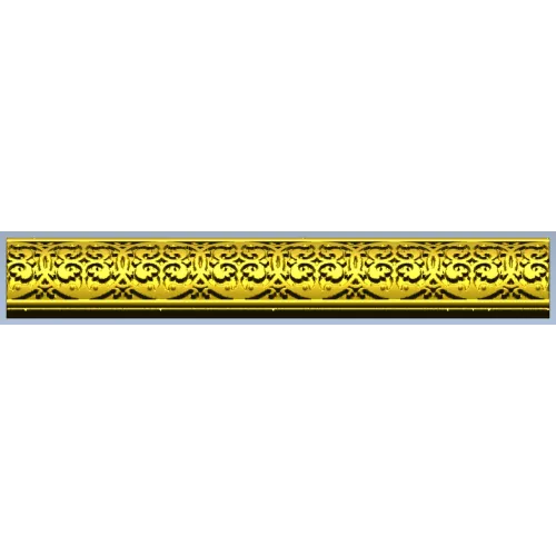 Ornate Fleuron Scroll Baguette - STL 3D model for CNC milling