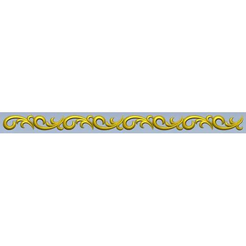 Ornamental Baguette 3D Model STL - Scroll Trim for CNC
