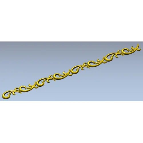 Ornamental Baguette 3D Model STL - Scroll Trim for CNC