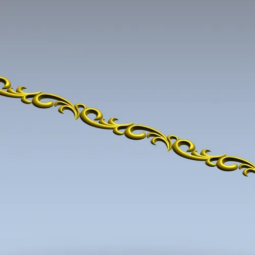 Ornamental Baguette 3D Model STL - Scroll Trim for CNC