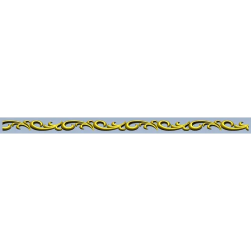 Ornamental Baguette 3D Model STL - Scroll Trim for CNC