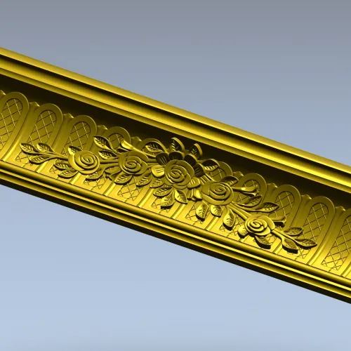 Classical Rose Garland Baguette - STL 3D model for CNC milling