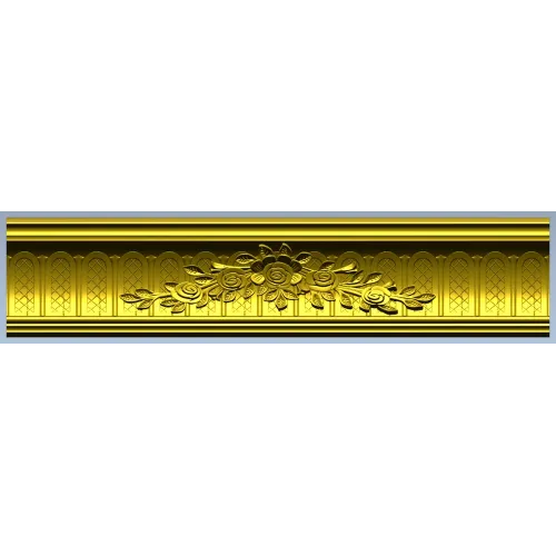 Classical Rose Garland Baguette - STL 3D model for CNC milling
