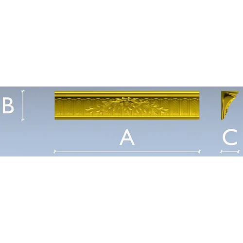 Classical Rose Garland Baguette - STL 3D model for CNC milling