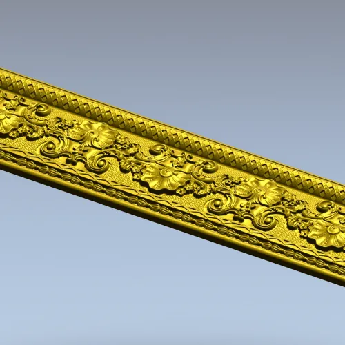 Ornate Floral Baguette STL 3D Model for CNC Router