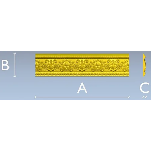 Ornate Floral Baguette STL 3D Model for CNC Router