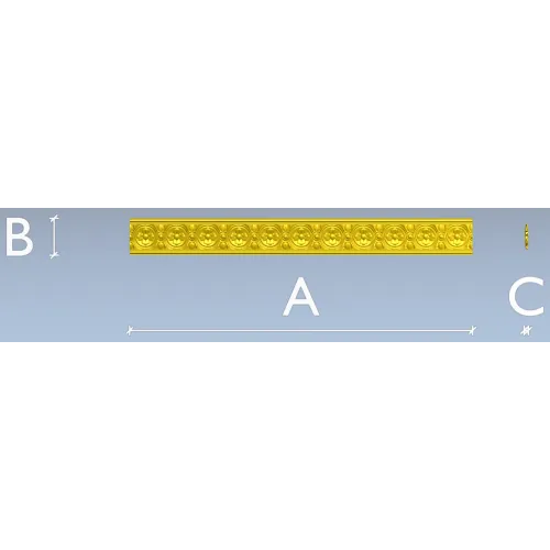 Classical Rosette Baguette STL for CNC Milling