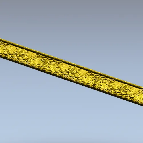 Декоративный багет с растительным орнаментом - 3D модель STL для ЧПУ