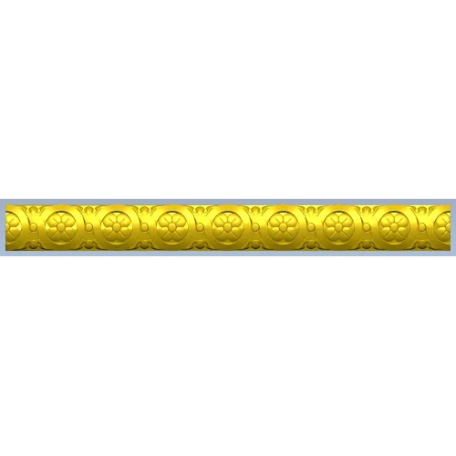 Rosette Scroll Half-Round Baguette - STL 3D Model for CNC