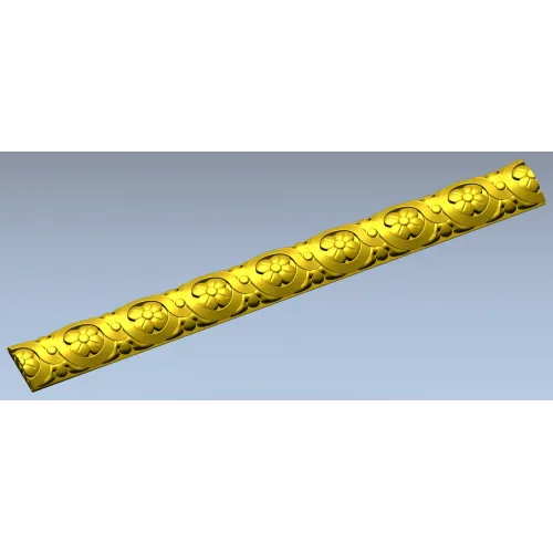 Rosette Scroll Half-Round Baguette - STL 3D Model for CNC