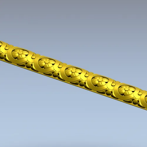 Rosette Scroll Half-Round Baguette - STL 3D Model for CNC