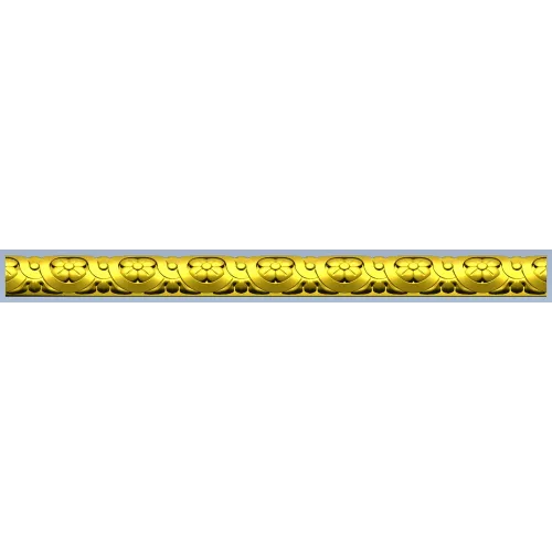 Rosette Scroll Half-Round Baguette - STL 3D Model for CNC