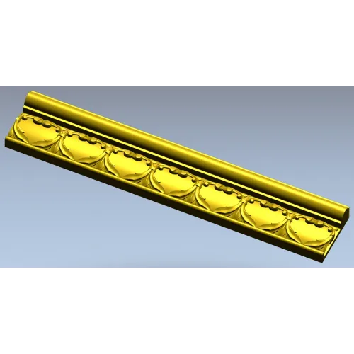 Декоративный багет с листовым орнаментом - 3D модель STL для ЧПУ
