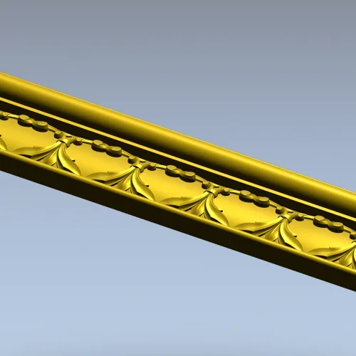 Декоративный багет с листовым орнаментом - 3D модель STL для ЧПУ