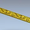 Багет с растительным орнаментом - 3D модель в формате STL для ЧПУ